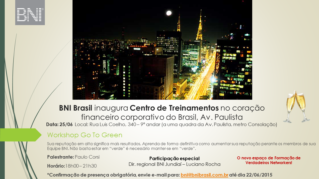 BNI Brasil inaugura Centro de Treinamentos em São Paulo