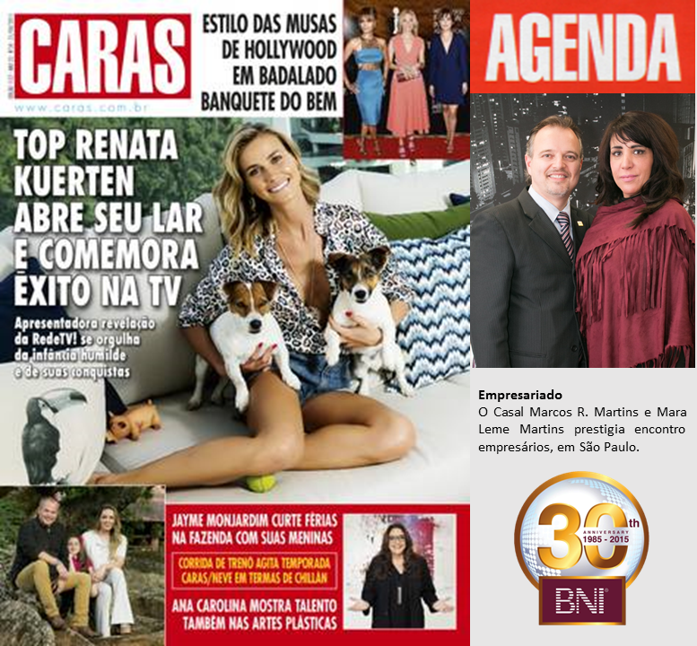 Revista Caras prestigia encontro de empresário em CT BNI