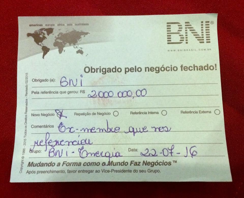 No BNI Brasil não há crise! Membros da Regional BNI ABC agradecem mais de R$ 1 mi em Negócio Fechado